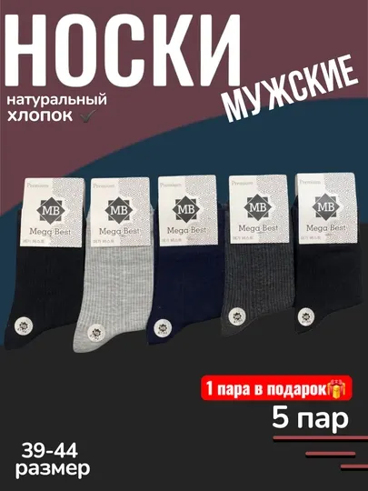 Носки мужские, 5 пар
