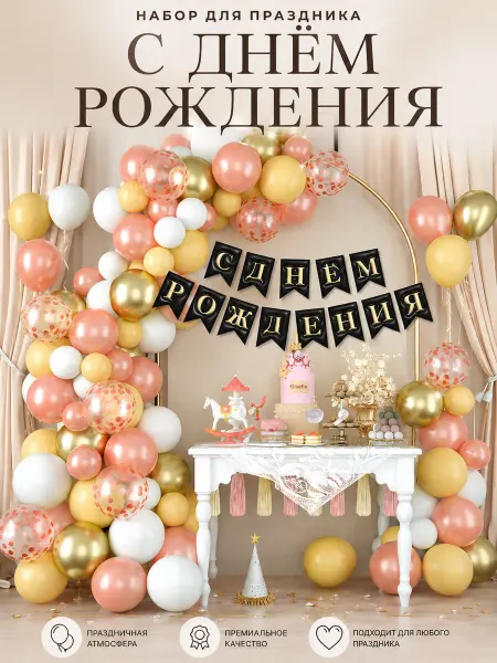 Шарики воздушные набор для фотозоны