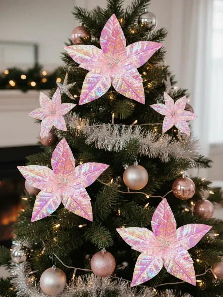 MERRY GREEN Цветы искусственные декоративные новогодние, НАБОР 3шт