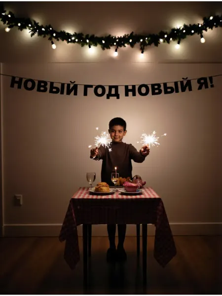 Гирлянда деревянная новогодняя