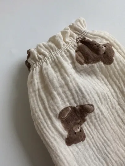 Детские муслиновые штаны, брюки для малышей из органического хлопка