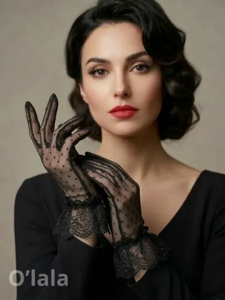 Женские перчатки, кружевные, прозрачные, вечерние