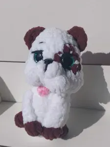 Вязаная игрушка Собачка Бульдог (ручная работа)