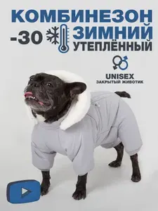 Комбинезон для французского бульдога, мопса и пород схожей комплектации, комбинезон для собак зимний, одежда для животных