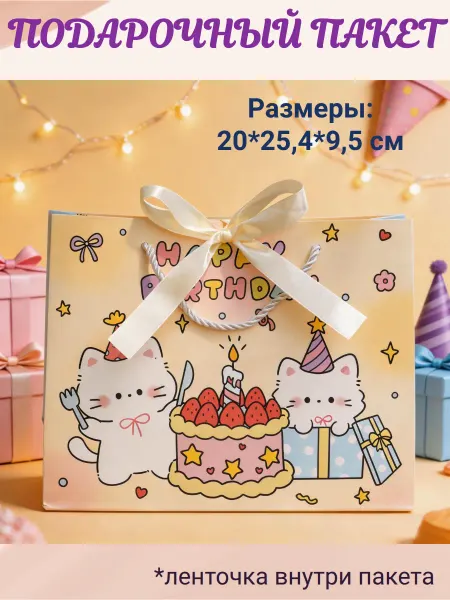 Дари Подарки Подарочный пакет бумажный на день рождения