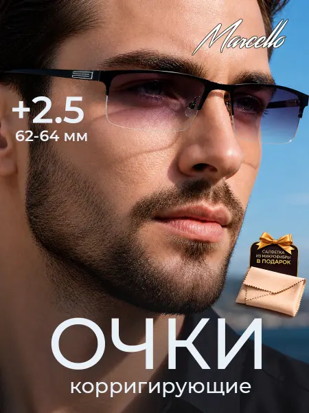 Marcello Очки корригирующие, с тонировкой, диоптрия +2.5