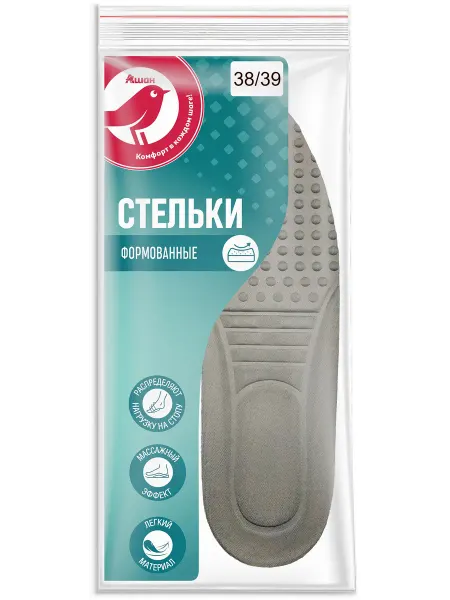 Стельки АШАН Красная птица формованные, размер 38-39