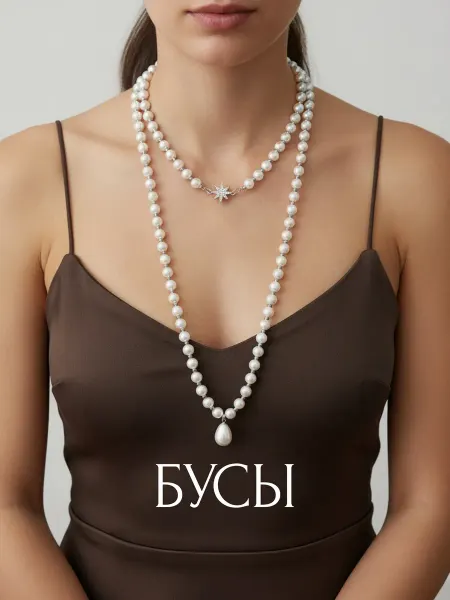 X-GROW Бусы «Жемчуг» с подвесками, без замка, 120 см