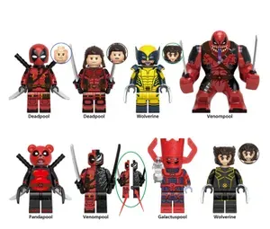 Набор минифигурок Люди Икс Росомаха, Дэдпул, Веном / X-Men Wolverine, Deadpool, Venom совместимы с конструкторами лего 8шт (4,5см, пакет) G0172