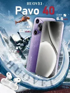 Смартфон HUAVEI Pavo 40 Смартфон Глобальная русская версия для ЕС, сеть 4G, Wi-FI+GPS+Bluetooth, две SIM-карты, 6,8 дюйма, большой экран высокой четкости, гибкая камера, быстрая зарядка, мощное игровое устройство, аккумулятор большой емкости EU Ростест (EAC) EU 12/512 ГБ, Nano-SIM, фиолетовый, хром