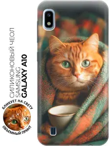 Силиконовый чехол на Samsung Galaxy A10 с принтом "Уют по-кошачьи"