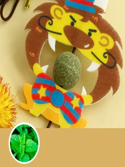 Игрушка для кошек с эластичной веревкой и шариком, из кошачьей мяты