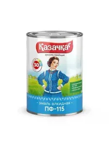 Эмаль алкидная Казачка ПФ-115, глянцевая, желтая, 0.9 кг