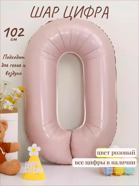 Ботя Шар фольгированный воздушный надувной для праздника цифра 0