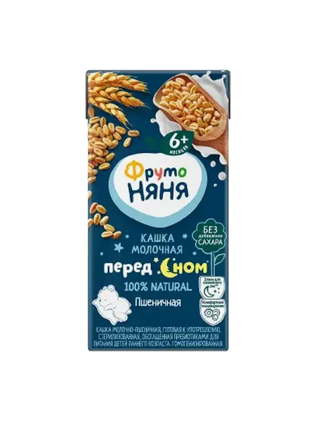 ФрутоНяня Кашка молочная Пшеничная пребиотик фрукты 0,2л