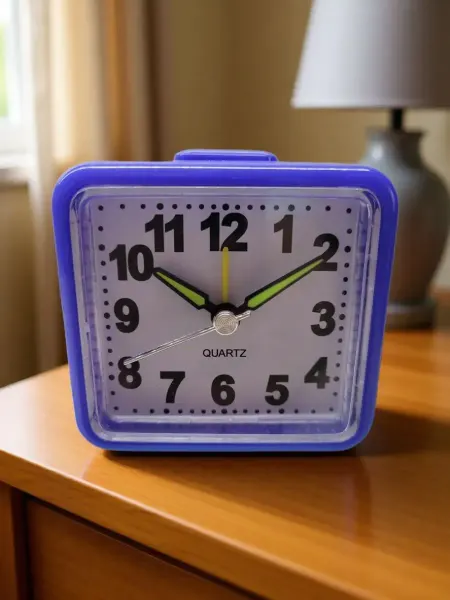 TimeWall Будильник маленький синий с крупными цифрами. 0-52с
