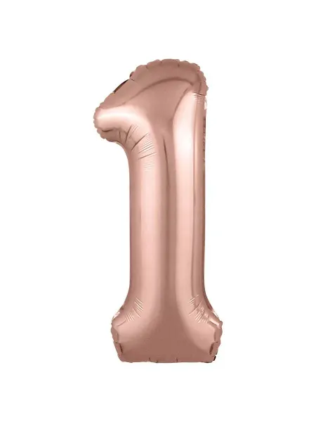 Holiville Шар Цифры Розовое золото Slim "1" 102 см