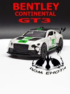 Машинка Bentley Continental GT. Металлическая модель автомобиля Бентли Континенталь GT3 бело-зеленый 12см. Инерционная игрушка машина 1:40