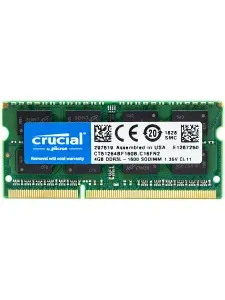 Crucial Оперативная память SODIMM DDR3L 4GB PC12800 1600МГц Crucial CT51264BF160B.C16FN2 DDR3L, 1600 МГц, 1 x 4 ГБ (CT51264BF160B.C16FN2)