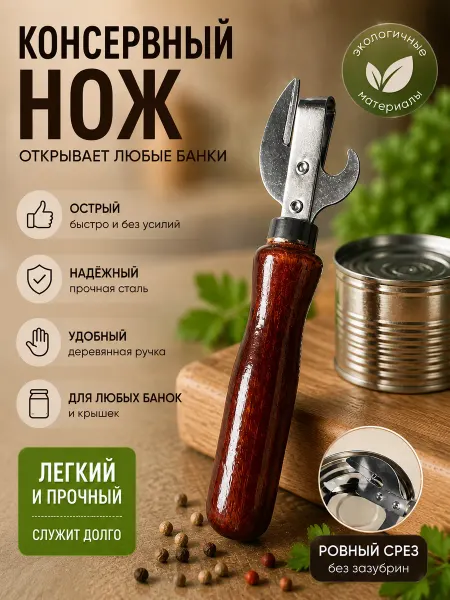 Открывашка для консервных банок и бутылок 2 в 1