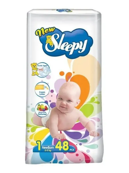 Подгузники детские Sleepy New 1 ( 2-5 кг) 48 шт