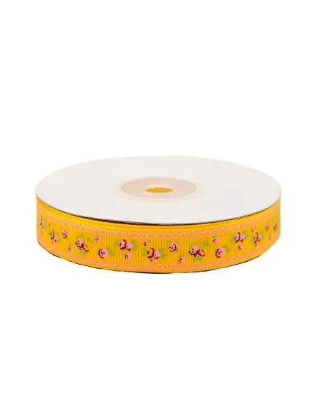 АЙРИС Лента "Весенние розы", репсовая, 1,5 см, 22,86 м