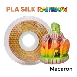 PRIZM PLA Silk Rainbow Macaron радуга переливающийся пластик для 3D принтера 1.75 мм 1 кг катушка