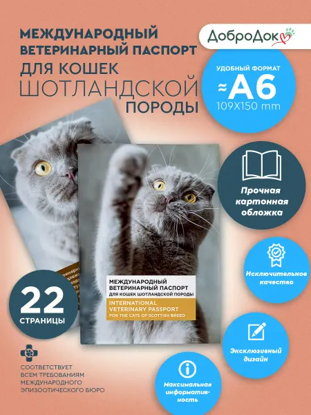 Добродок Ветеринарный паспорт для кошек породы шотландская