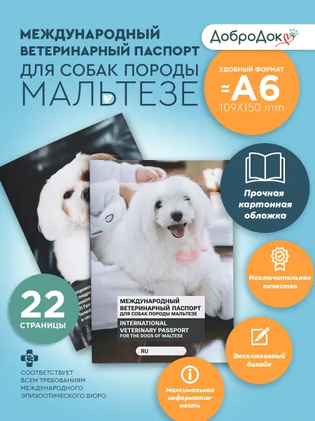 Добродок Ветеринарный паспорт для собак породы мальтезе