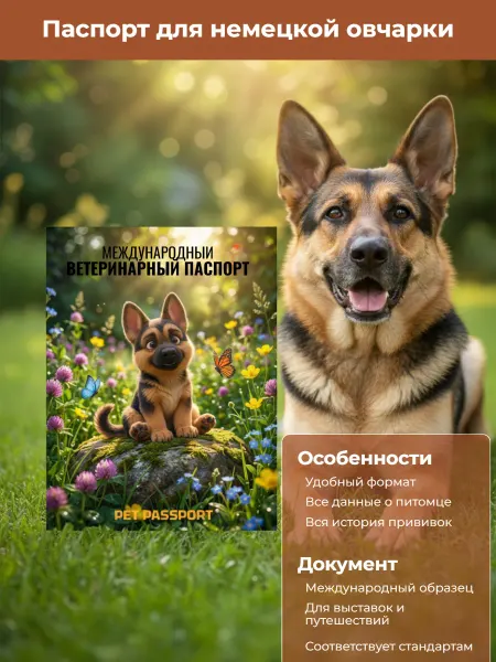 Паспорт ветеринарный международный. Порода Немецкая овчарка