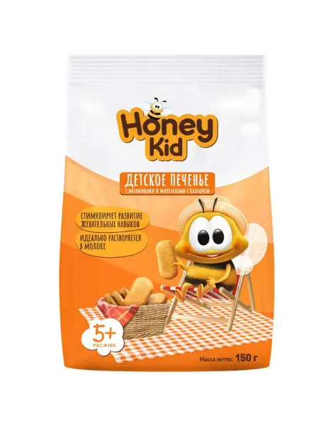 Печенье детское Honey Kid обогащенное кальцием с 5 месяцев 1