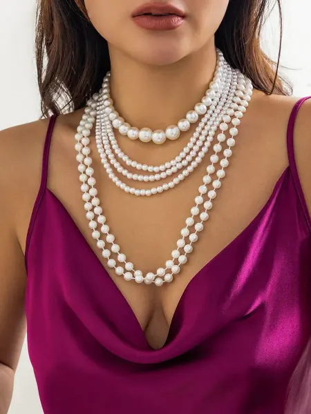 Lady Valentina Многослойное жемчужное ожерелье 6 в 1