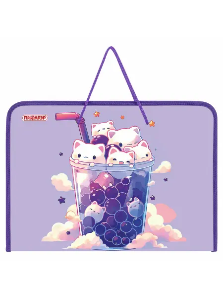 Пифагор Папка для труда А4 1 отделение органайзер Bubble tea