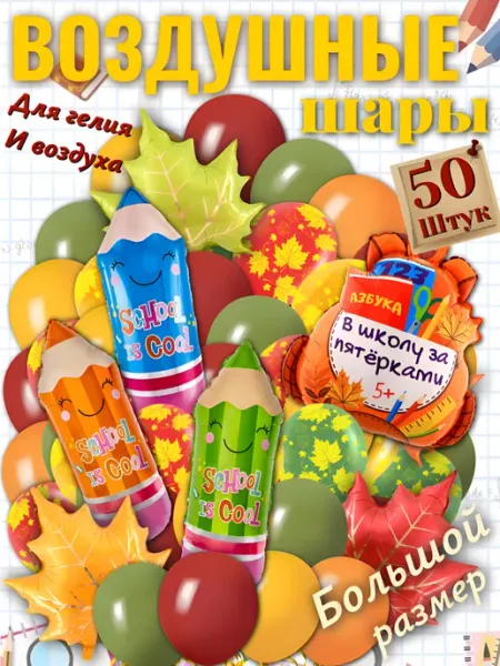 LOVE LAND Воздушные шары 1 Сентября Осень Оформление фотозоны 9 штук