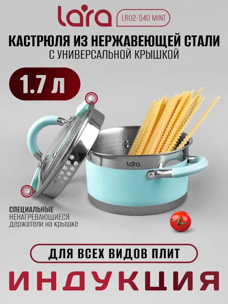 Lara Кастрюля 1,7 л из нержавеющей стали LR02-540
