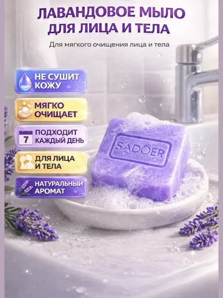 MDMDE 1 Натуральное мыло с лавандой – для умывания, тела и ухода за…