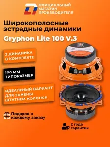 Акустическая система DL Audio Gryphon Lite 100 V.3 широкополосная / Колонки в авто 10 см