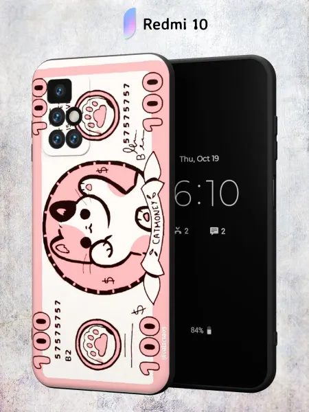 Secret.Case.Store Чехол на Redmi 10 с принтом Котик