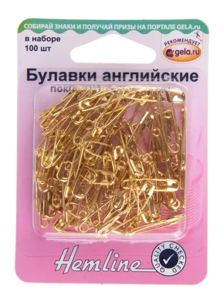 HEMLINE Булавки английские 19 мм, 23 мм латунь 419.99.100