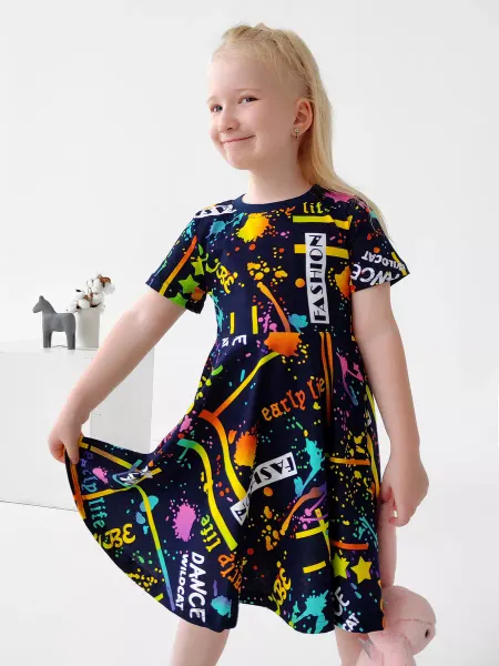 Amelina Kids Платье с широкой юбкой в сад из 100% хлопка, 116-146 р-р