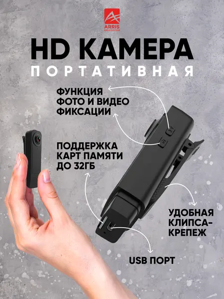 Экшн-камера. Умная портативная камера, видеорегистратор в машину, камера видеонаблюдения с датчиком движения