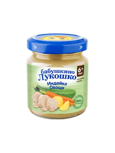 Бабушкино Лукошко Пюре Рагу овощи индейка 100г