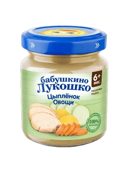 Бабушкино Лукошко Пюре Рагу овощи цыпленок 100г стекло