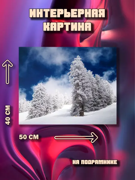 100картин Картина Зимний пейзаж 50x40