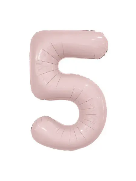 Holiville Шар цифра "5" Пыльная роза Slim ( 40" 102 см) AGURA