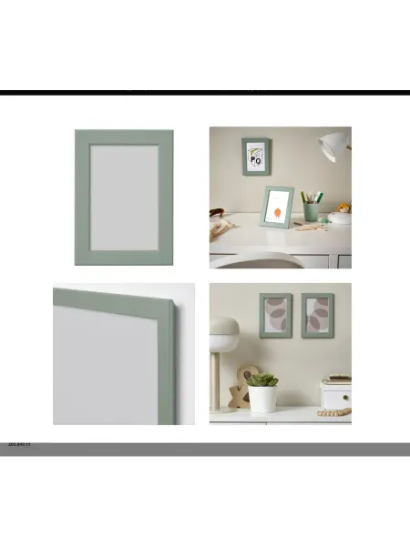 IKEA Фоторамка 10х15, светло-серо-зеленая, FISKBO