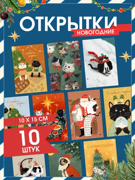 NOVYGOD Открытки новогодние 10х15, 10 шт