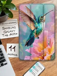 Чехол для планшета Samsung Galaxy Tab A11+ 11" черный, с принтом