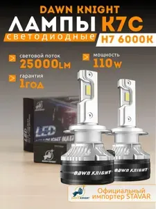 LED лампы H7 6000K 110W DawnKnight K7C с CANBUS, светодиодные автомобильные лампы ,комплект 2 шт