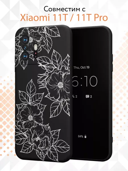 Kvinix Чехол на Xiaomi Mi 11t и 11t Pro с принтом Цветы